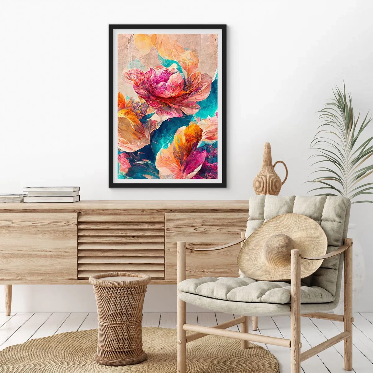 Póster en marco negro - El colorido esplendor de un ramo - 61x91 cm