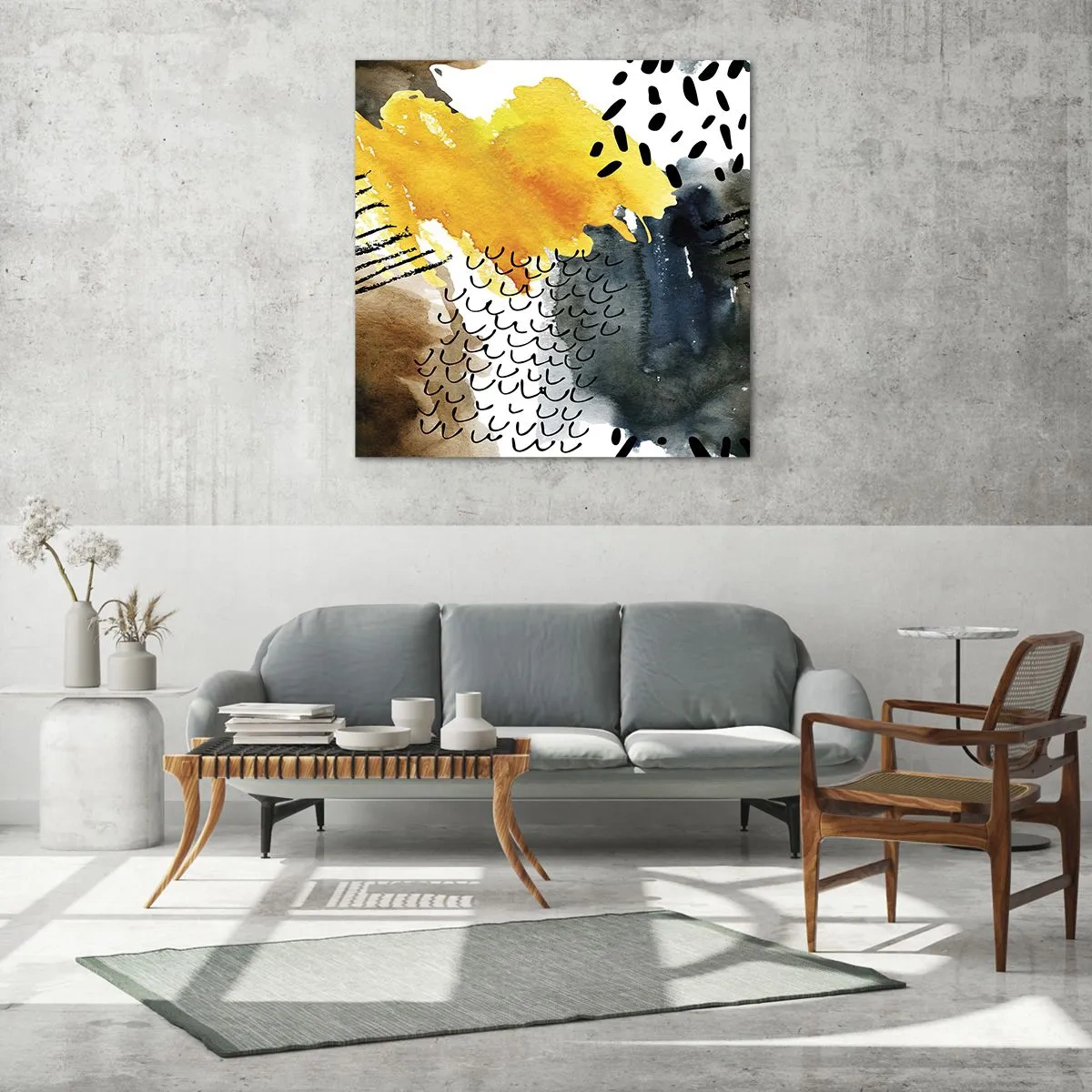 Cuadro sobre vidrio - Impresiones sobre Vidrio - Reunión de los elementos - 70x70 cm