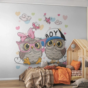 Fotomural Standard Eco - El amor - Para niños, Búho, Mariposa - 150x105 cm