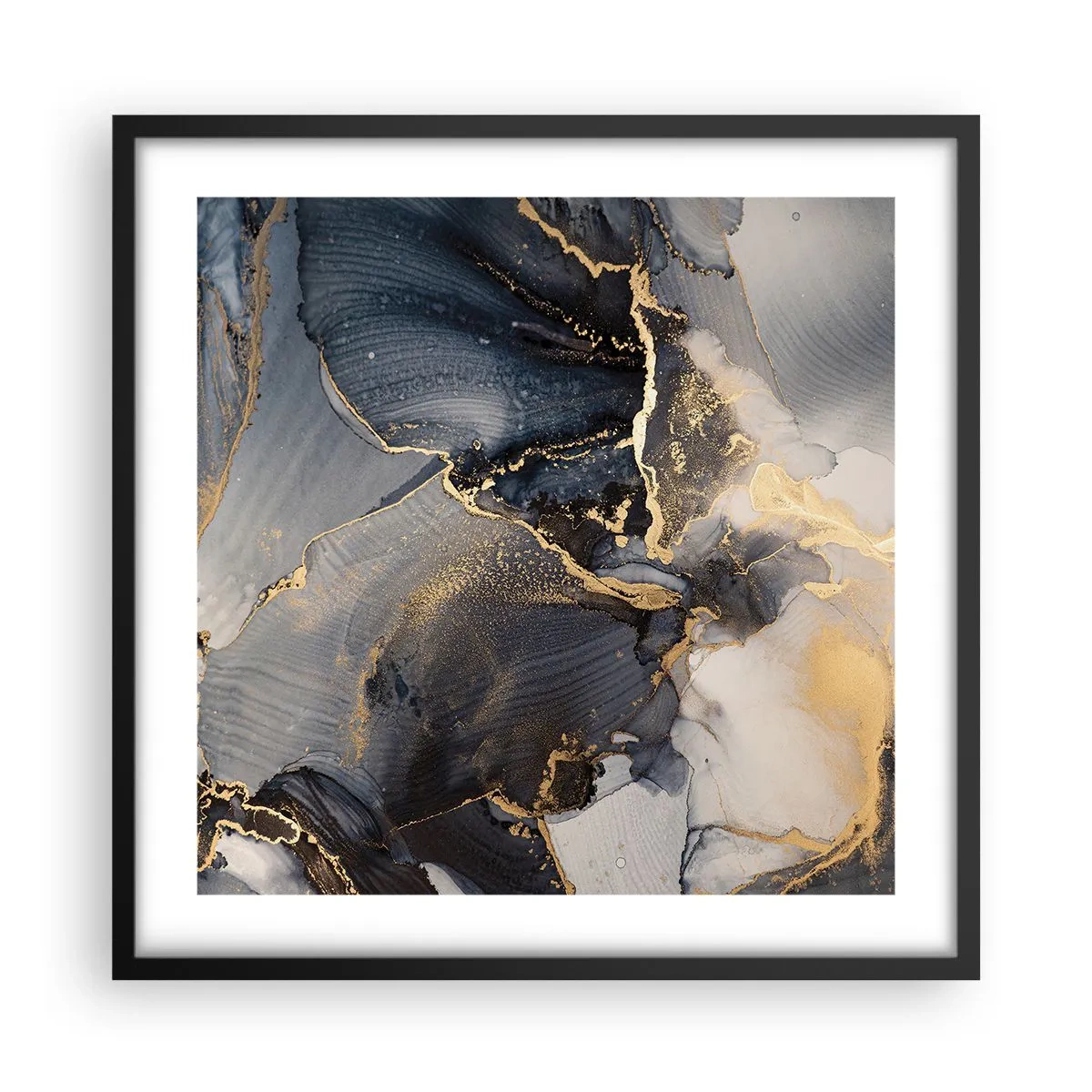 Póster en marco negro - La vida de una piedra - 50x50 cm