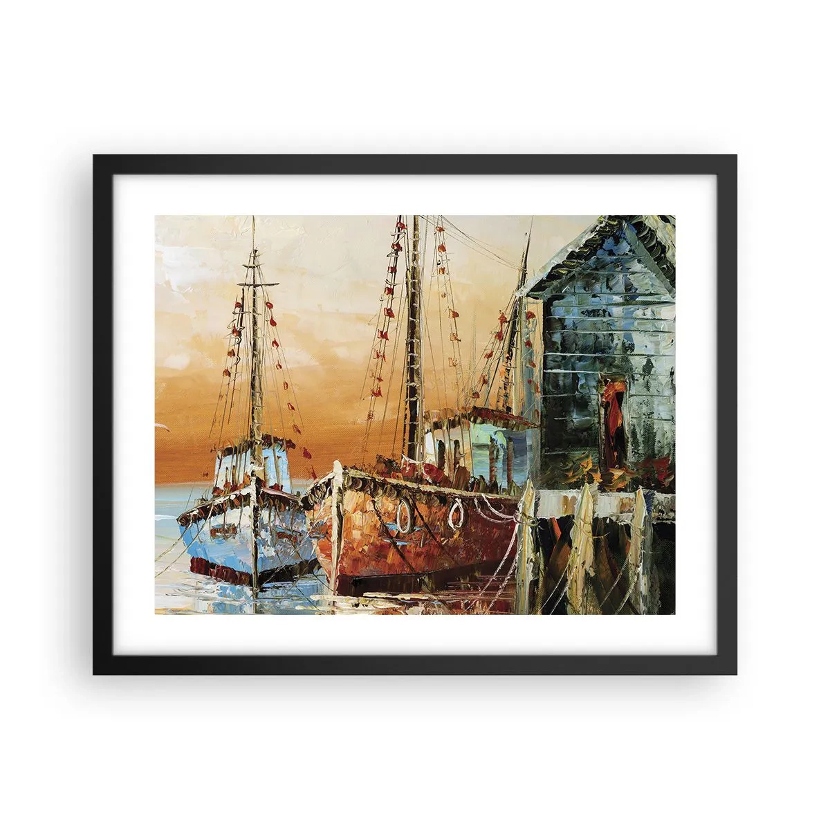 Póster en marco negro - Regreso pacífico - 50x40 cm