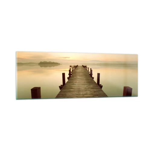 Cuadro sobre vidrio - Impresiones sobre Vidrio - Antes del amanecer, al amanecer, la luz - 90x30 cm