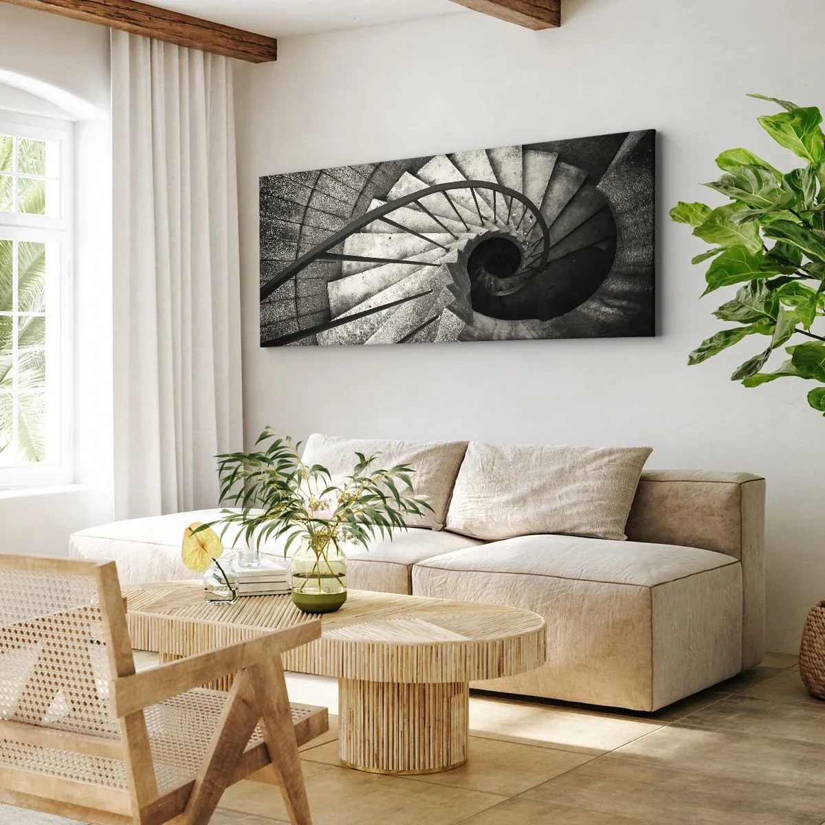 Cuadro sobre lienzo - Impresión de Imagen - Escaleras arriba, escaleras abajo - 100x40 cm