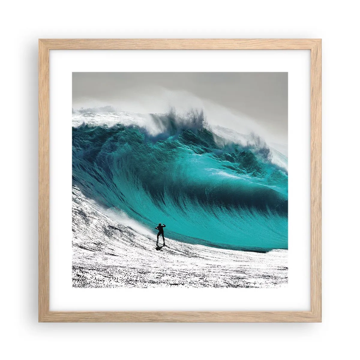 Póster en marco roble claro - Reto aceptado - 40x40 cm