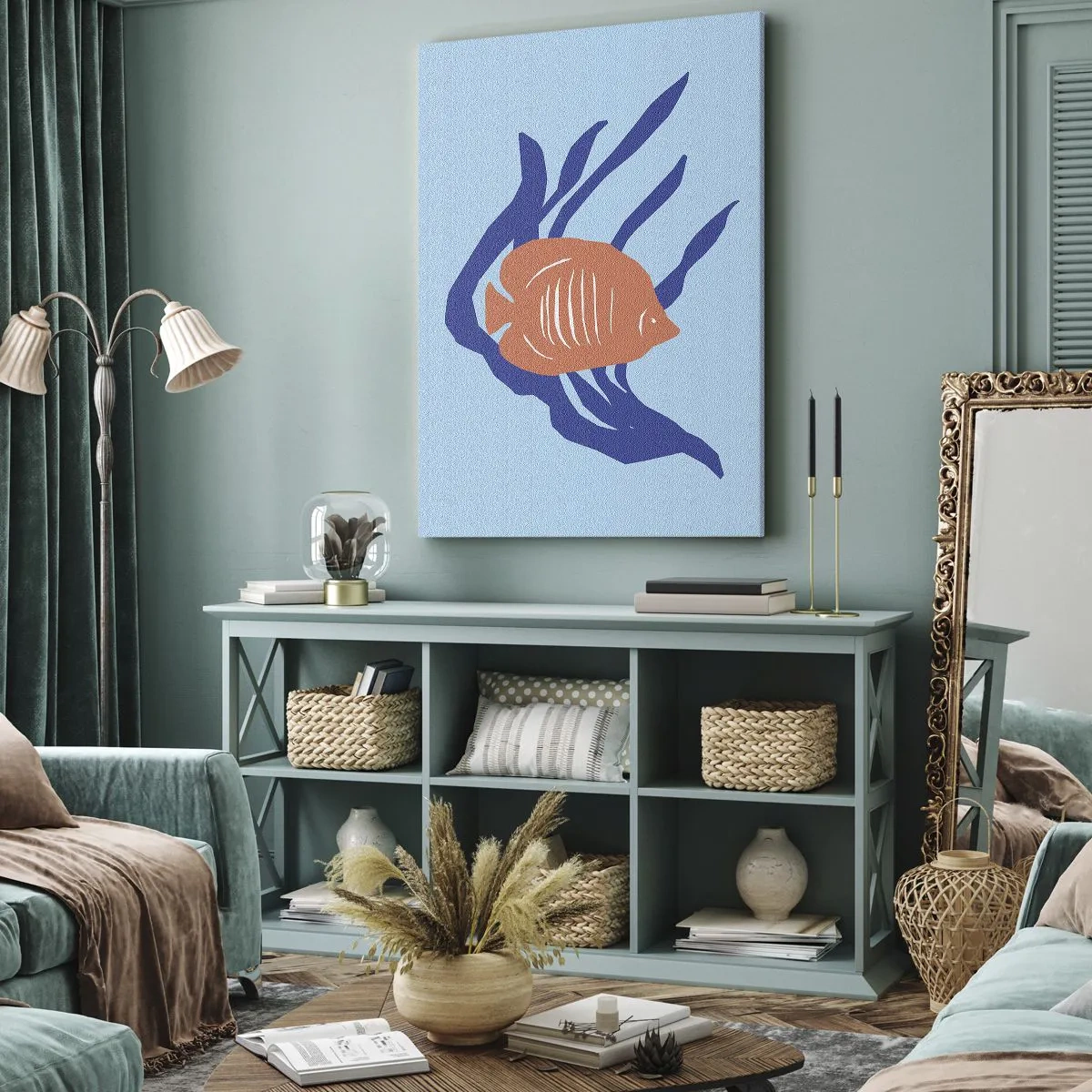 Cuadro sobre lienzo - Impresión de Imagen - Habitante de las aguas coralinas - 45x80 cm