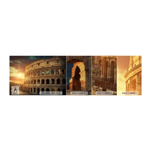 Muestra de fotomural autoadhesivo Deluxe Sticker - Una impresión colosal - Coliseo, Roma, Arquitectura - 100x30 cm