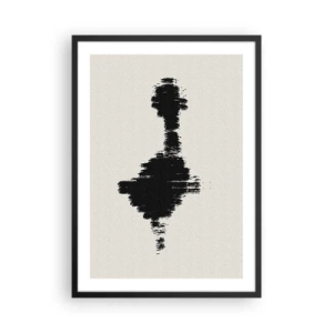 Póster en marco negro - Abstracción minimalista en blanco y negro - 50x70cm - Vibraciones de la imaginación - Decoración de pared moderna para salón y dormitorio ARTTOR