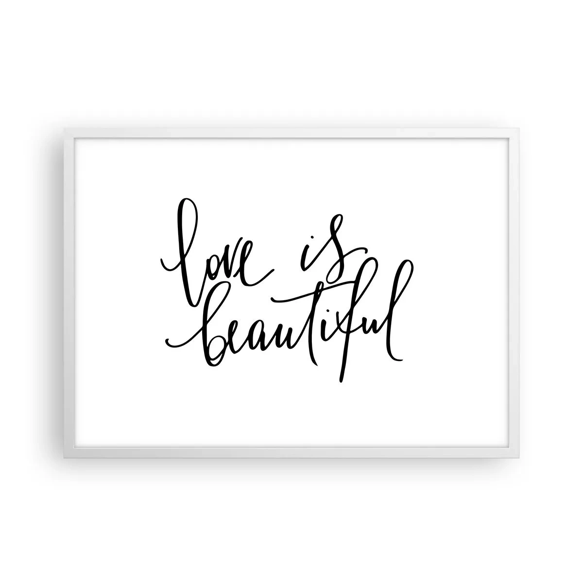 Póster en marco blanco - Leer y repetir - 70x50 cm