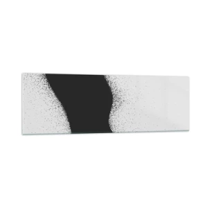 Cuadro sobre vidrio - Impresiones sobre Vidrio - Patrón abstracto en blanco y negro con puntos delicados sobre lienzo - 160x50cm - Equilibrio suave - Decoración de pared moderna para salón y dormitorio ARTTOR
