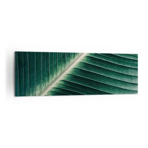Cuadro sobre lienzo - Impresión de Imagen - Primer plano de la estructura de una hoja verde. - 160x50cm - El ritmo de la naturaleza - Decoración de pared moderna para salón y dormitorio ARTTOR