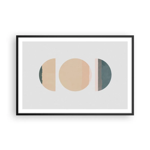 Póster en marco negro - Círculo tras círculo - 91x61 cm