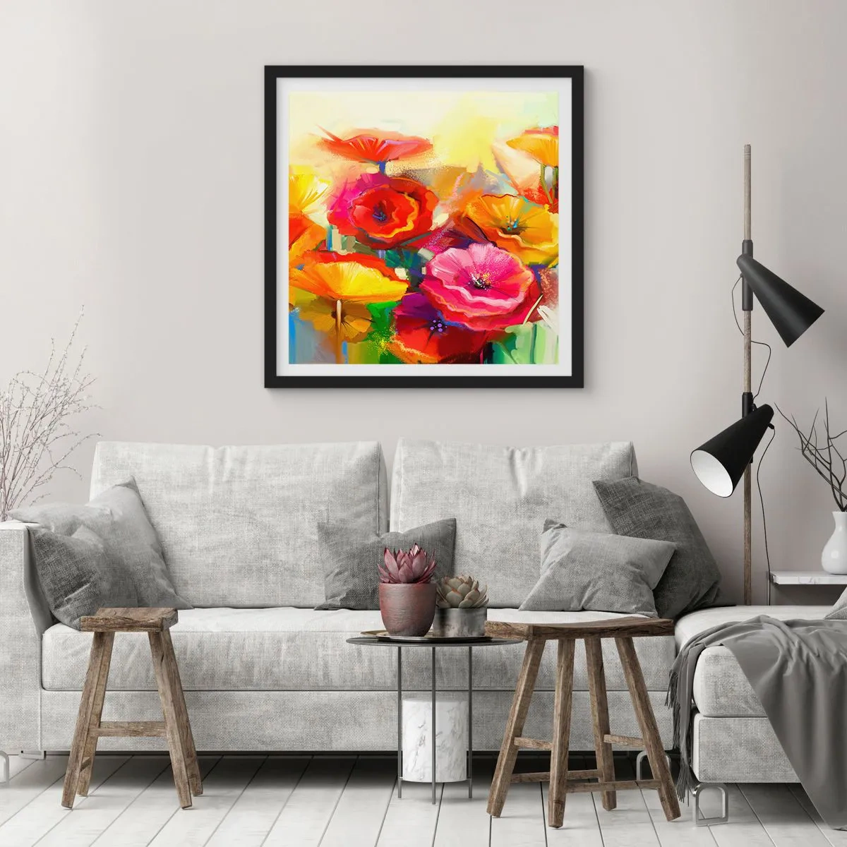 Póster en marco negro - No solo rojo - 60x60 cm