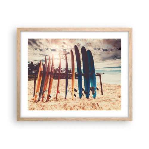 Póster en marco roble claro - Buenas noches, hasta mañana - 50x40 cm