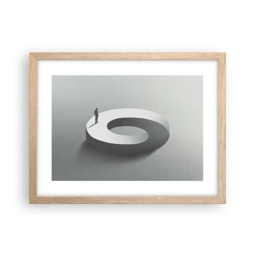 Póster en marco roble claro - Ser sabio no es una labor sencilla - 40x30 cm