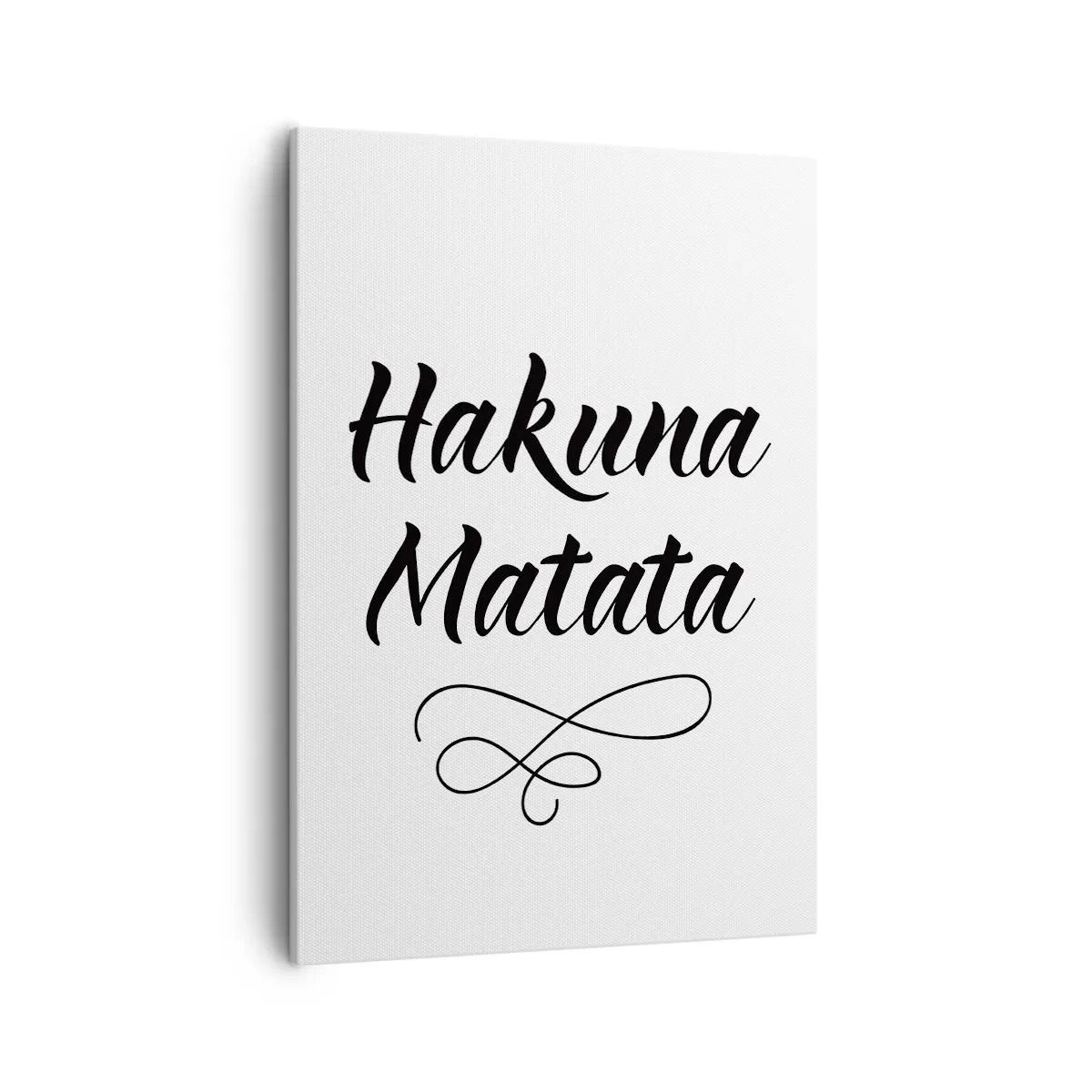 Cuadro sobre lienzo - Impresión de Imagen - Cita de Hakuna Matata en fuente elegante sobre fondo blanco. - 50x70cm - El mejor consejo - Decoración de pared moderna para salón y dormitorio ARTTOR