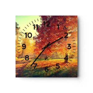 Reloj de pared - Reloj de vidrio - El rojo es hermoso - 30x30 cm