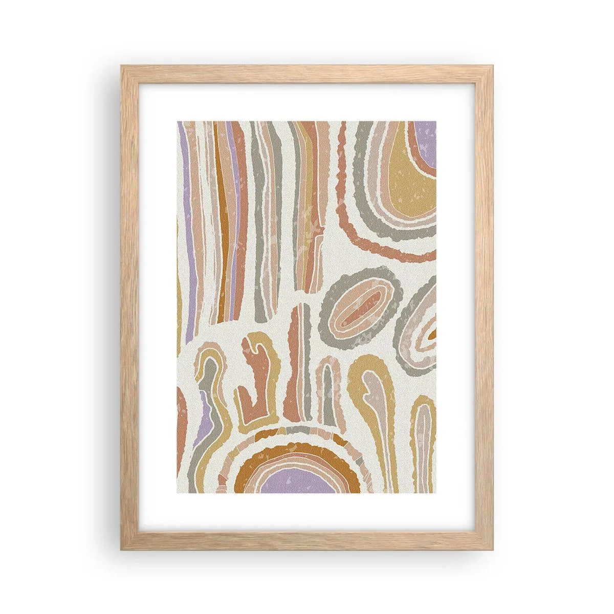 Póster en marco roble claro - Cortes transversales llenos de color - 30x40 cm