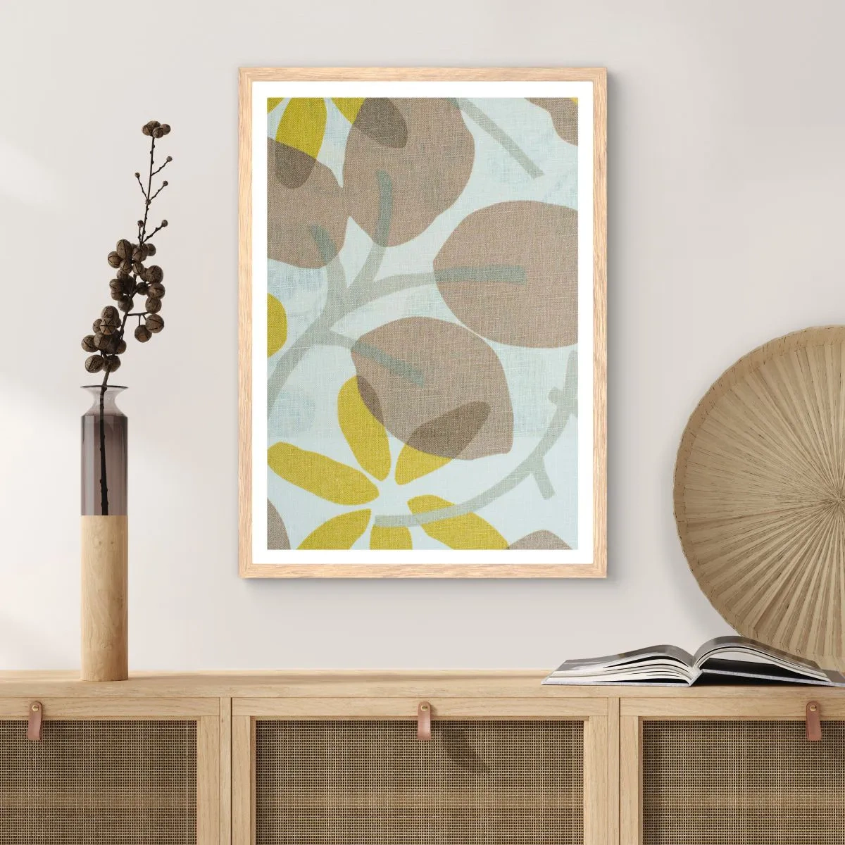 Póster en marco roble claro - Composición a pleno sol - 70x100 cm