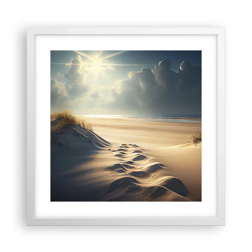 Póster en marco blanco - Paisaje tranquilizador - 40x40 cm