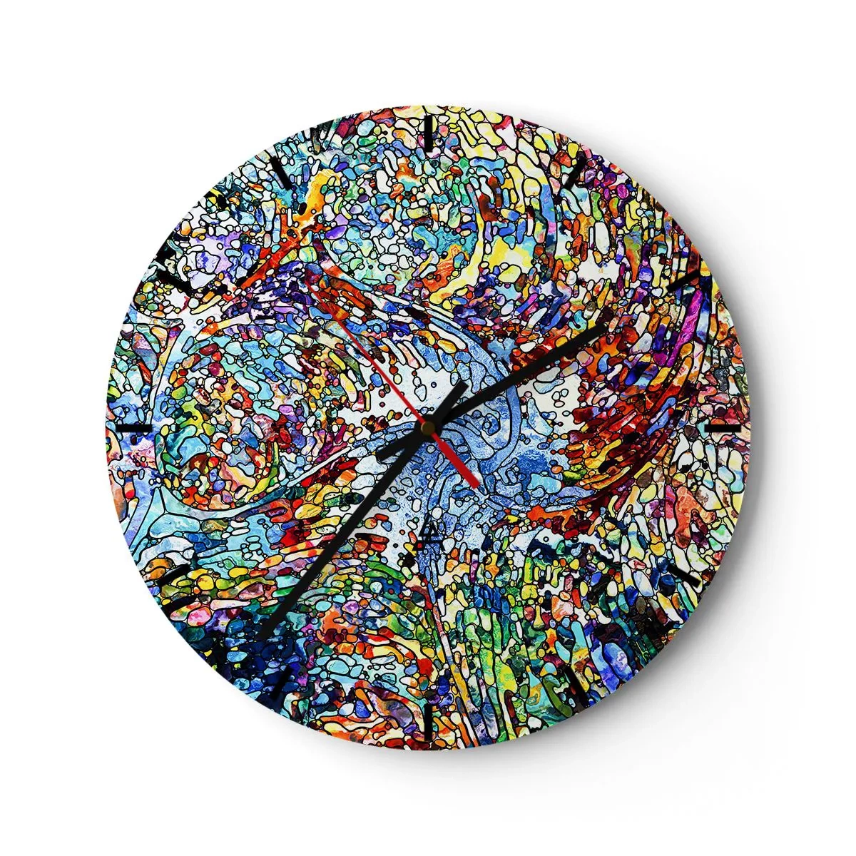 Reloj de pared - Reloj de vidrio - Vidriera - 40x40 cm