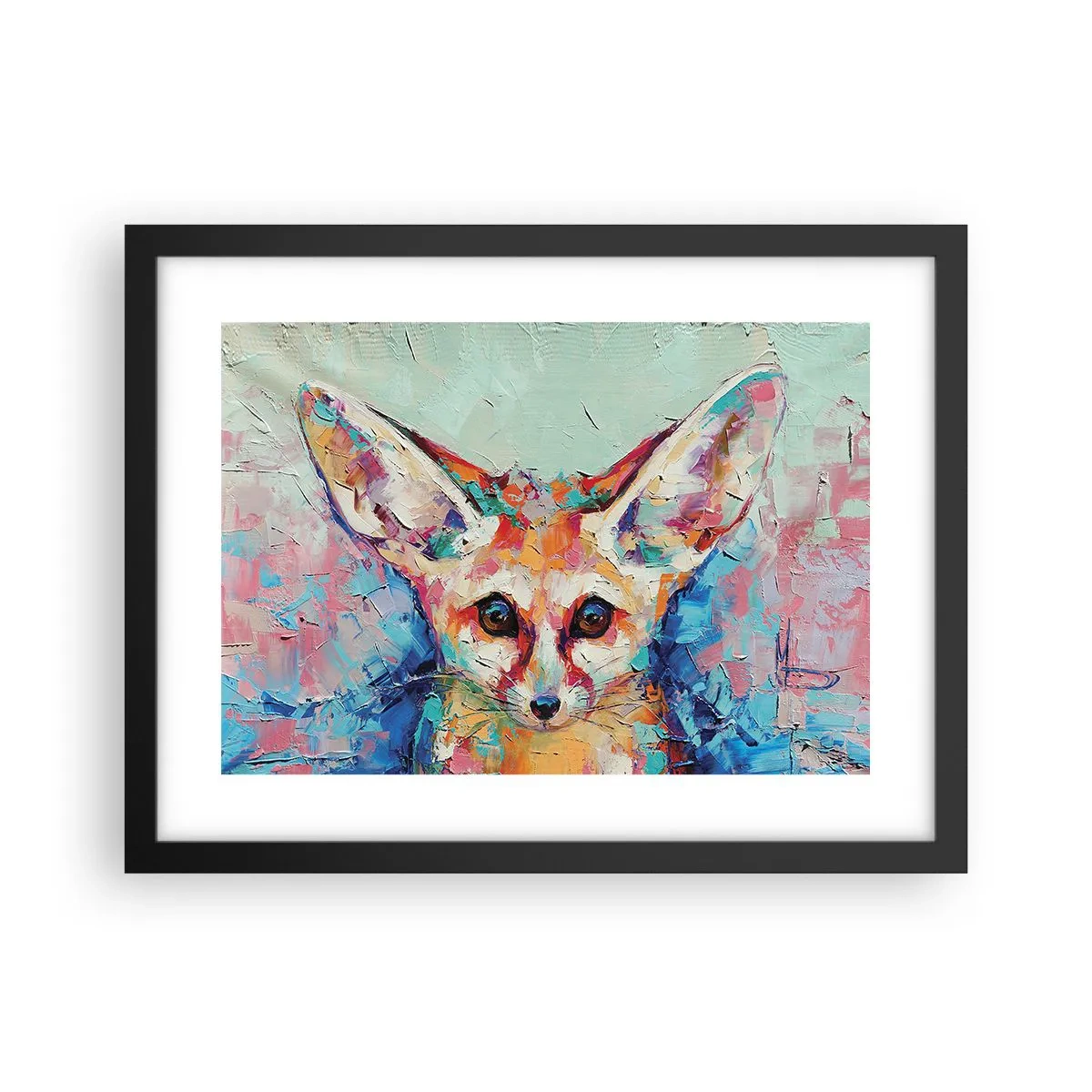 Póster en marco negro - Mirada penetrante - 40x30 cm