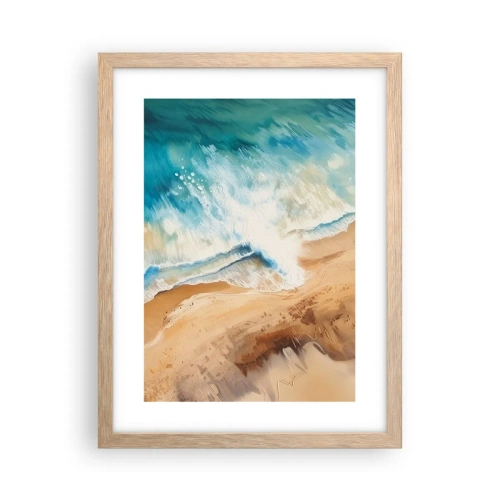 Póster en marco roble claro - Olas recurrentes - 30x40 cm