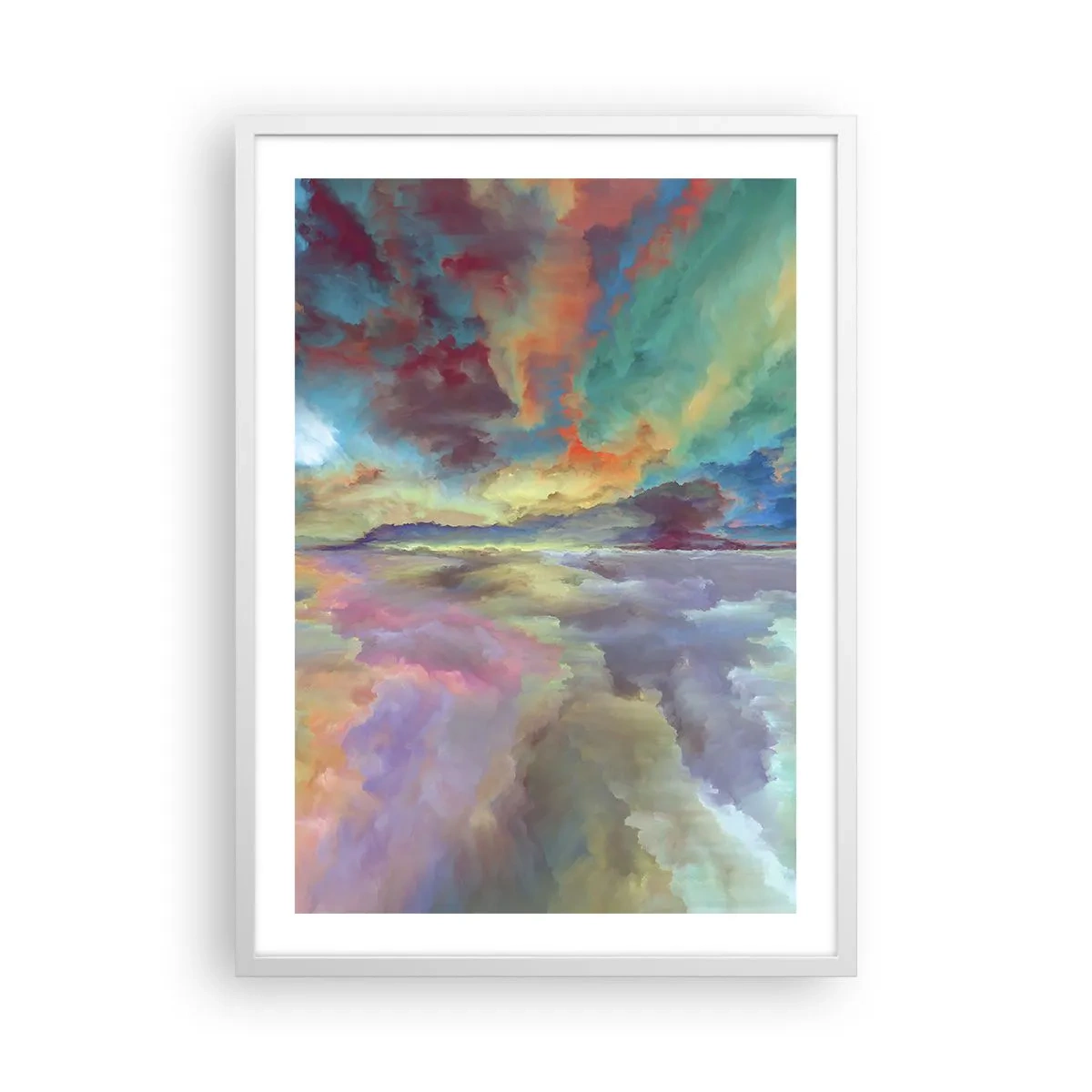 Póster en marco blanco - Dos cielos - 50x70 cm