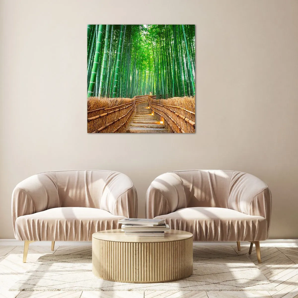 Cuadro sobre vidrio - Impresiones sobre Vidrio - La esencia de la naturaleza asiática - 70x70 cm