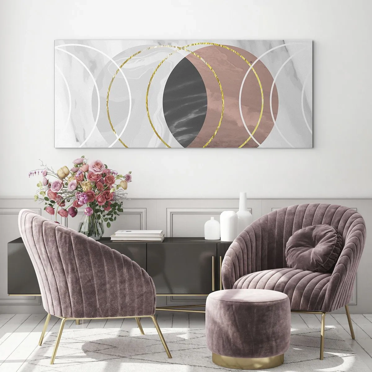 Cuadro sobre vidrio - Impresiones sobre Vidrio - Música de las esferas - 90x30 cm