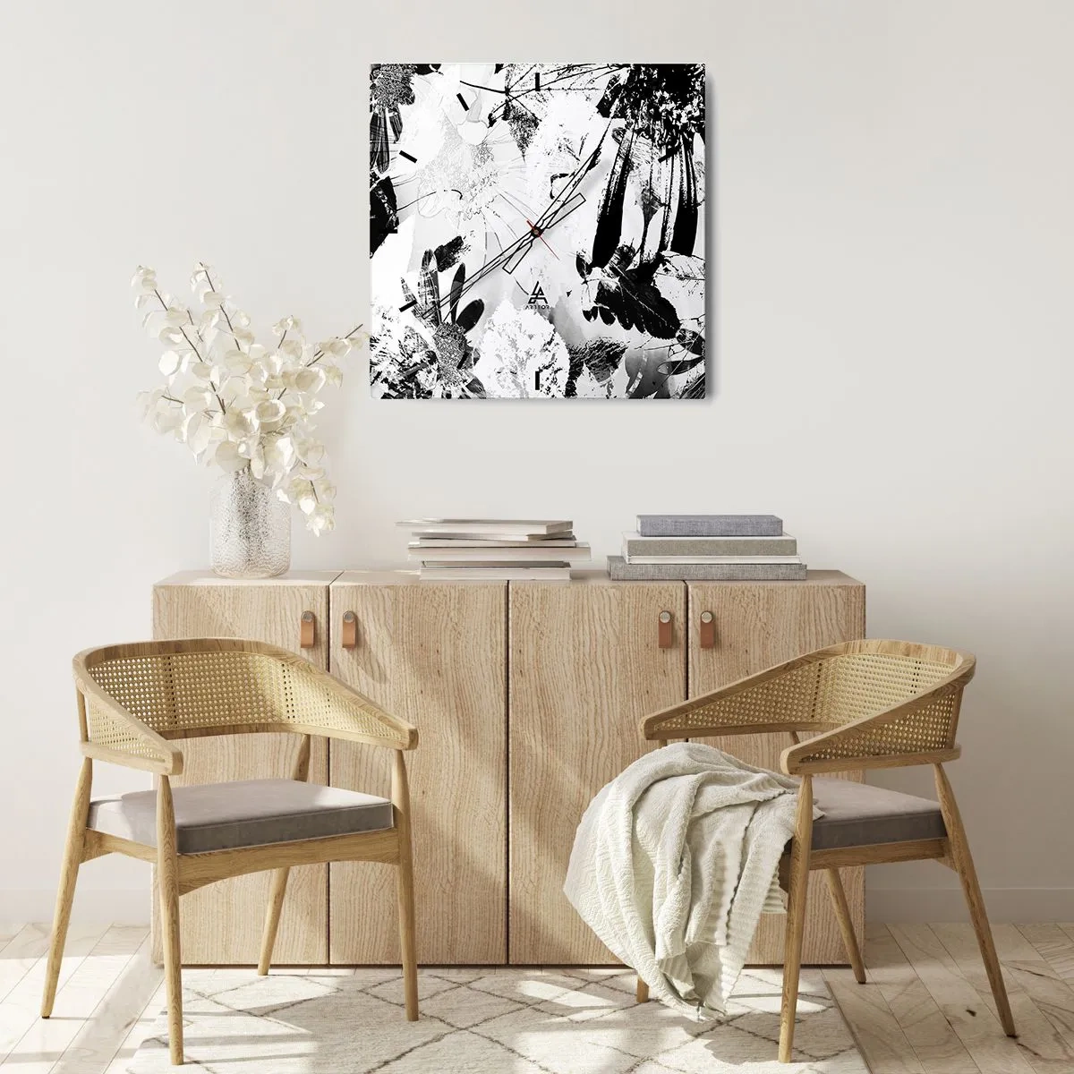 Reloj de pared - Reloj de vidrio - Otoño en negativo - 40x40 cm