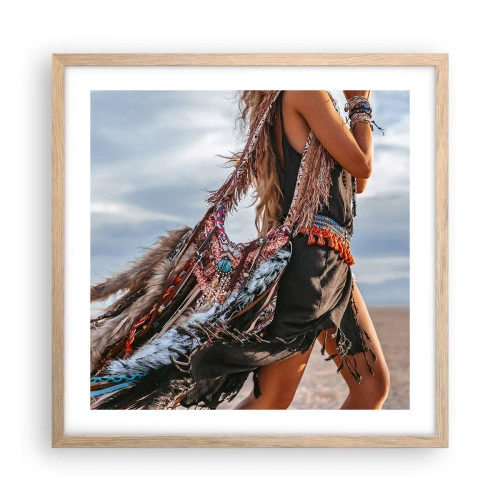Póster en marco roble claro - La chamana - 50x50 cm