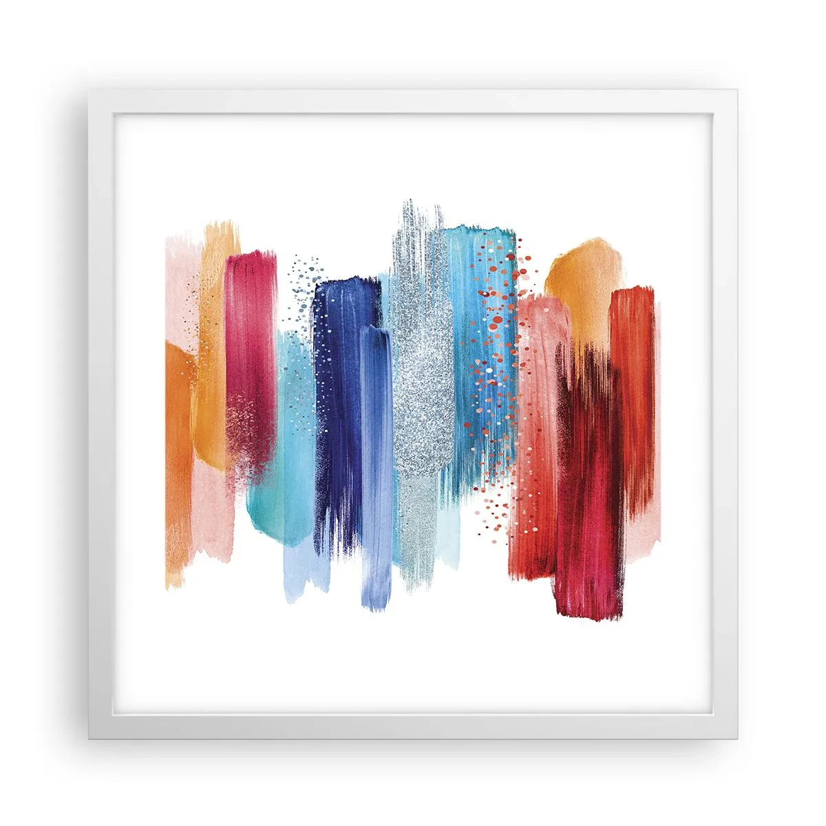 Póster en marco blanco - Arriba y abajo - 40x40 cm