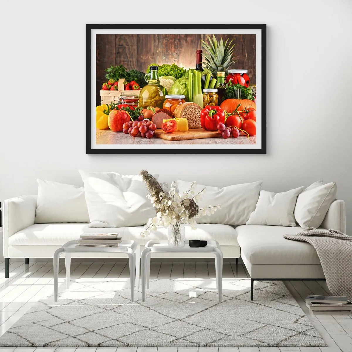 Póster en marco negro - La mesa está lista - 40x30 cm