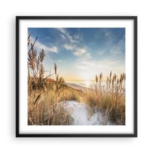 Póster en marco negro - Playa del norte - 50x50 cm