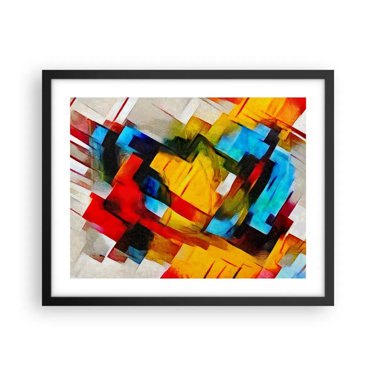 Póster en marco negro - Un popurrí multicolor - 50x40 cm