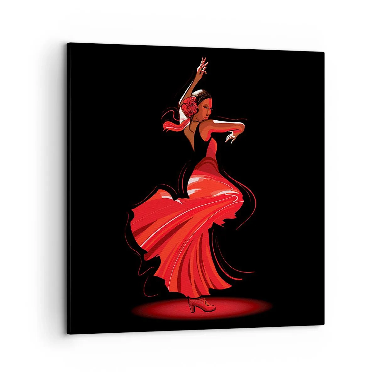 Cuadro sobre lienzo - Impresión de Imagen - El espíritu ardiente del flamenco - 50x50 cm