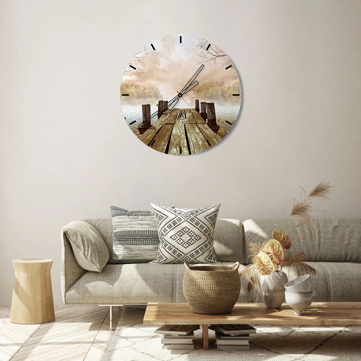 Reloj de pared - Reloj de vidrio - La leve tristeza del otoño - 40x40 cm