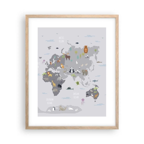 Póster en marco roble claro - Dime de dónde eres... - 40x50 cm