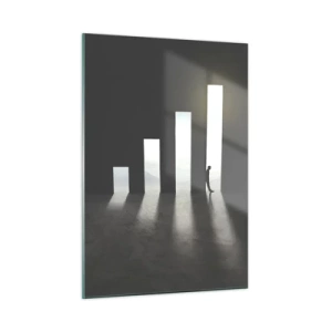 Cuadro sobre vidrio - Impresiones sobre Vidrio - El hombre a la luz del crecimiento simbolizando el desarrollo. - 50x70cm - El camino del éxito - Decoración de pared moderna para salón y dormitorio ARTTOR