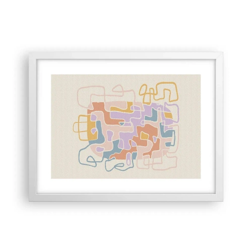 Póster en marco blanco - Laberinto - una alegre aventura - 40x30 cm