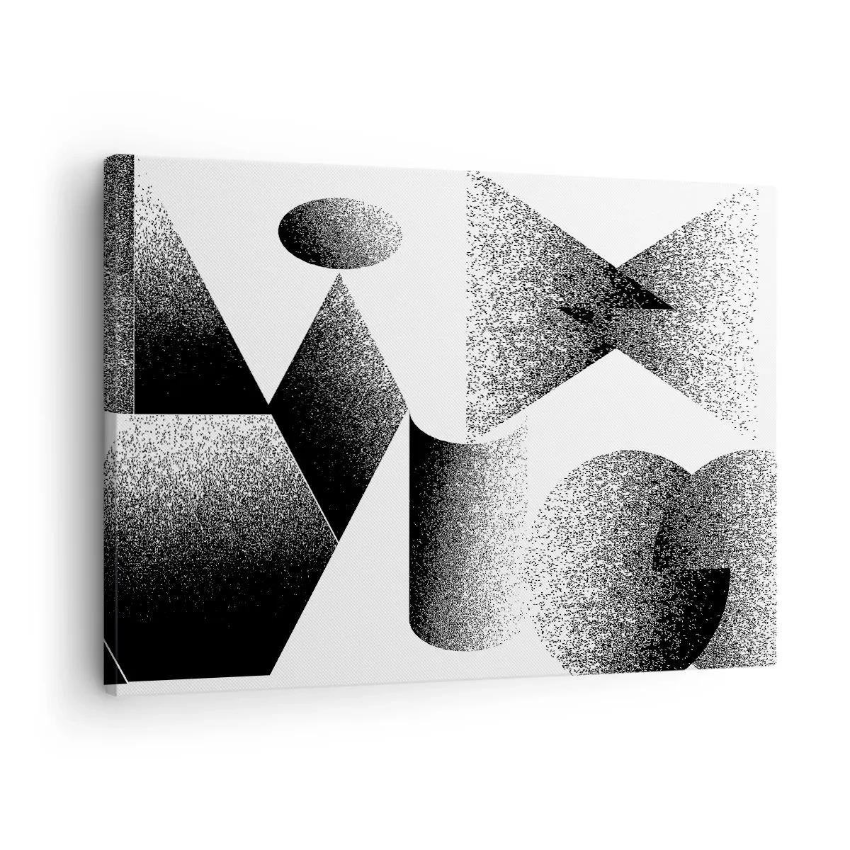 Cuadro sobre lienzo - Impresión de Imagen - Geometría compuesta por ángulos y formas ovaladas. - 70x50cm - Ángulos y óvalos - Decoración de pared moderna para salón y dormitorio ARTTOR