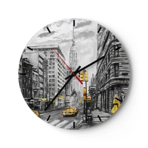 Reloj de pared - Reloj de vidrio - Una de las muchas historias de la gran manzana - 40x40 cm