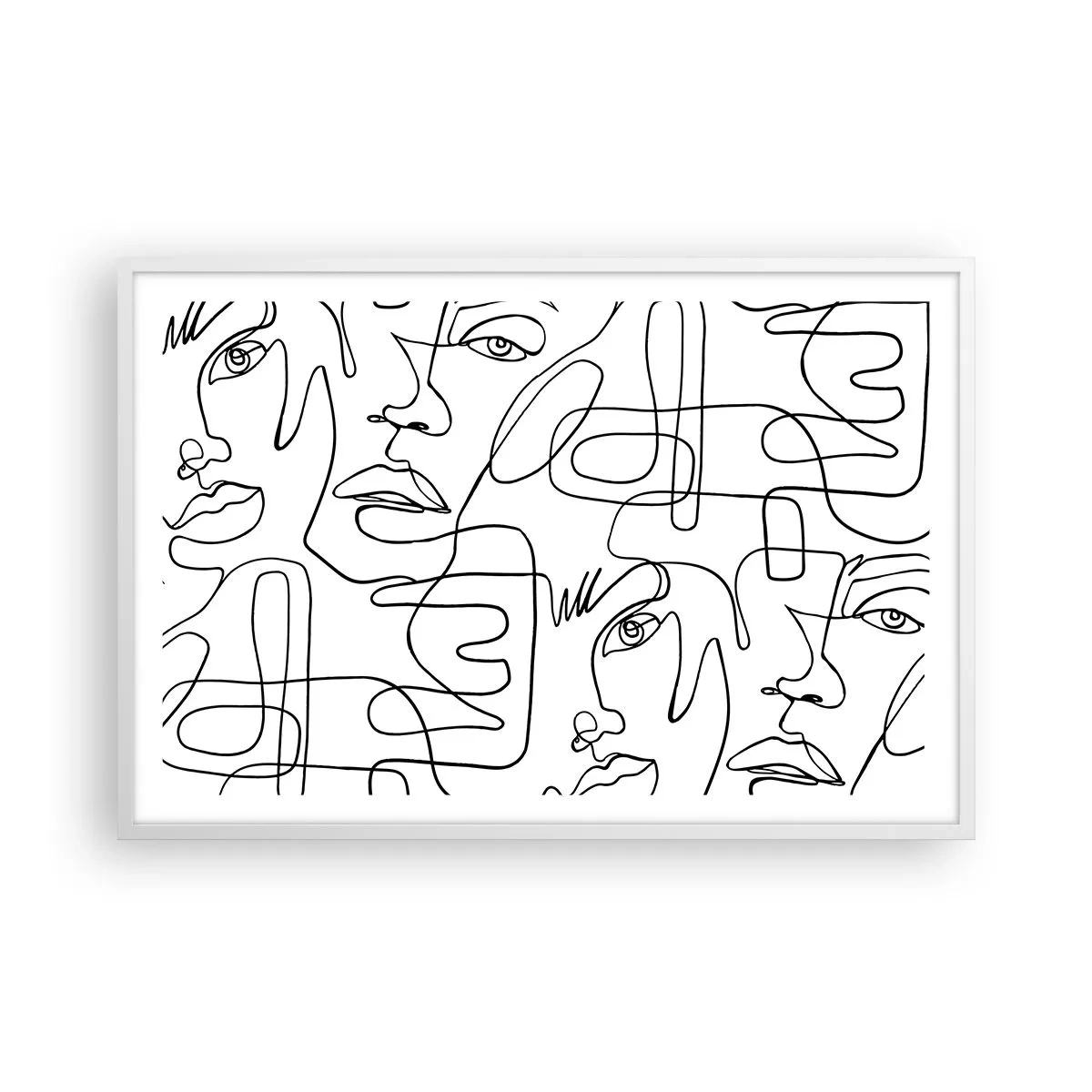 Póster en marco blanco - Entre emociones enredadas - 91x61 cm