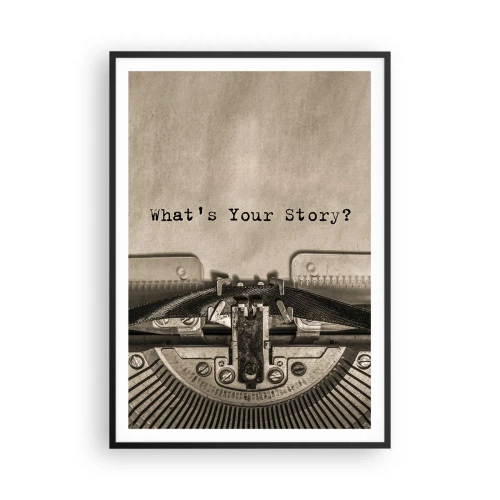 Póster en marco negro - Solo espero una respuesta - 70x100 cm