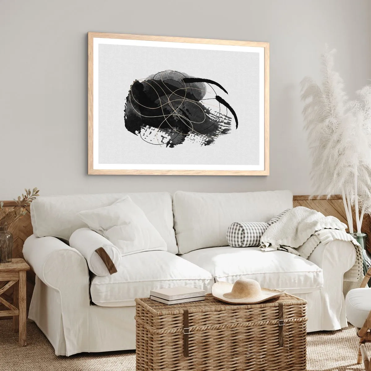 Póster en marco roble claro - Salió de la negrura - 91x61 cm