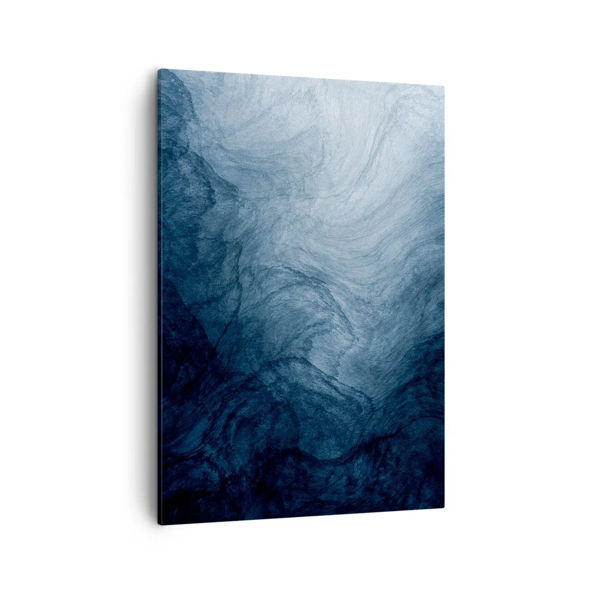 Cuadro sobre lienzo - Impresión de Imagen - Una composición abstracta en tonos azules y azul marino. - 50x70cm - En las profundidades - Decoración de pared moderna para salón y dormitorio ARTTOR