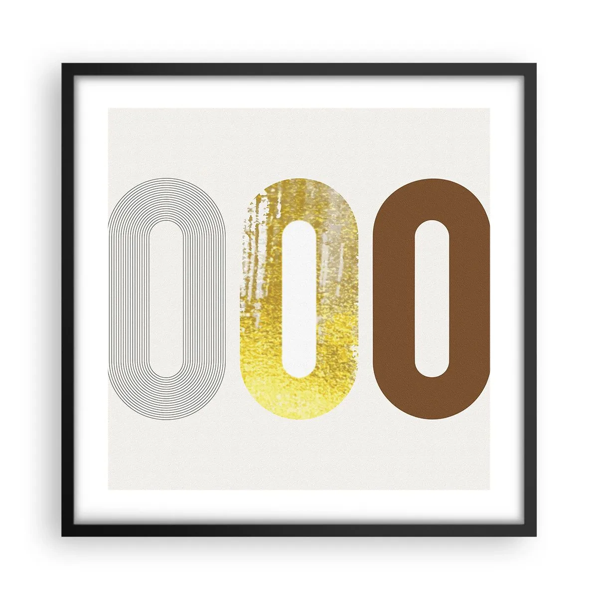 Póster en marco negro - ¡Ooo! - 50x50 cm