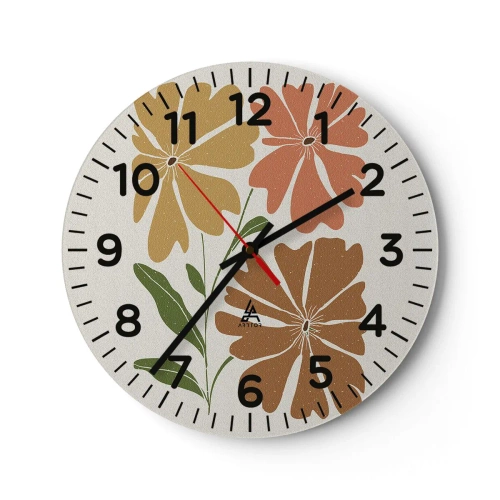 Reloj de pared - Reloj de vidrio - Naturaleza y geometría - 40x40 cm