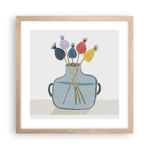 Póster en marco roble claro - Como una semilla de amapola - 40x40 cm