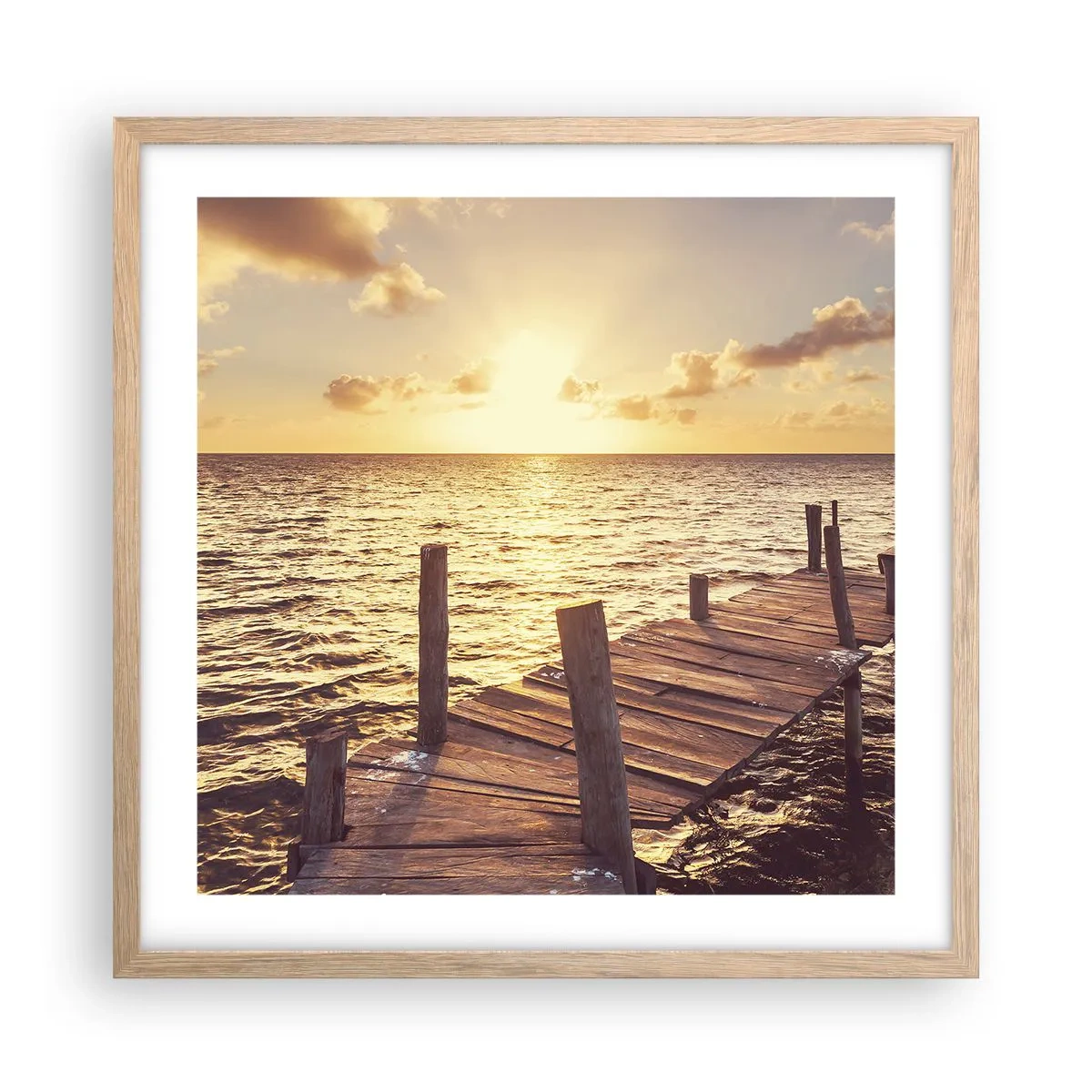 Póster en marco roble claro - Una tierra dorada de dulzura - 50x50 cm